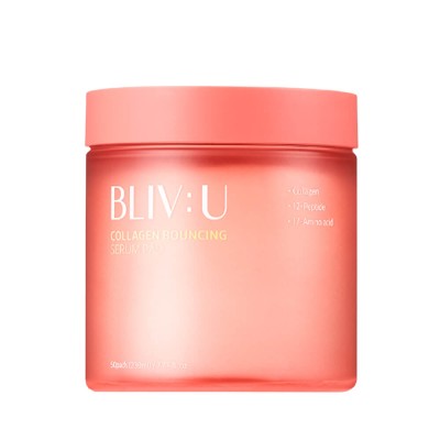 Коллагеновые пэды для тургора кожи с пептидами BLIV:U Collagen Bouncing Serum Pad, 50 шт