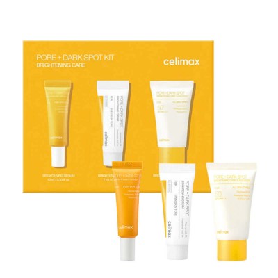 Набор миниатюр для выравнивания тона Celimax Pore+Dark Spot Brightening Kit, 10 мл+7 мл+10 мл Набор миниатюр для выравнивания тона Celimax Pore+Dark Spot Brightening Kit, 10 мл+7 мл+10 мл