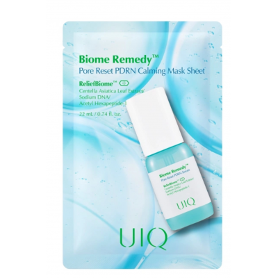Охлаждающая маска с ПДРН для сужения пор UIQ Biome Remedy Pore Reset PDRN Calming Mask Sheet, 22 мл