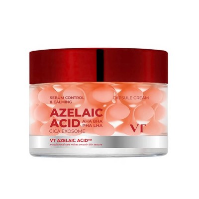 Себорегулирующий капсульный крем с азелаиновой кислотой VT Cosmetics Azelaic Acid Care Capsule Cream, 50 мл Себорегулирующий капсульный крем с азелаиновой кислотой VT Cosmetics Azelaic Acid Care Capsule Cream, 50 мл