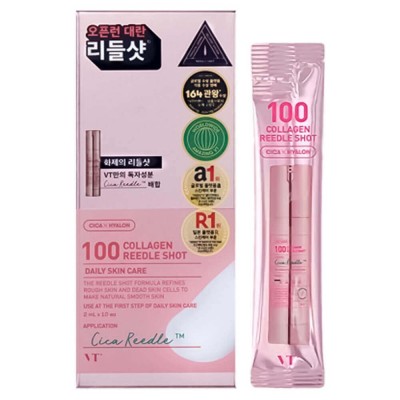 Бустер-сыворотка с микроиглами и коллагеном VT Cosmetics Collagen Reedle Shot 100, 2 мл Бустер-сыворотка с микроиглами и коллагеном VT Cosmetics Collagen Reedle Shot 100, 2 мл