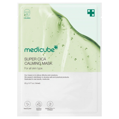  Ультратонкая тканевая маска с центеллой и чайным деревом medicube Super Cica Calming Mask, 22 гр